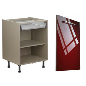 Red kitchen units