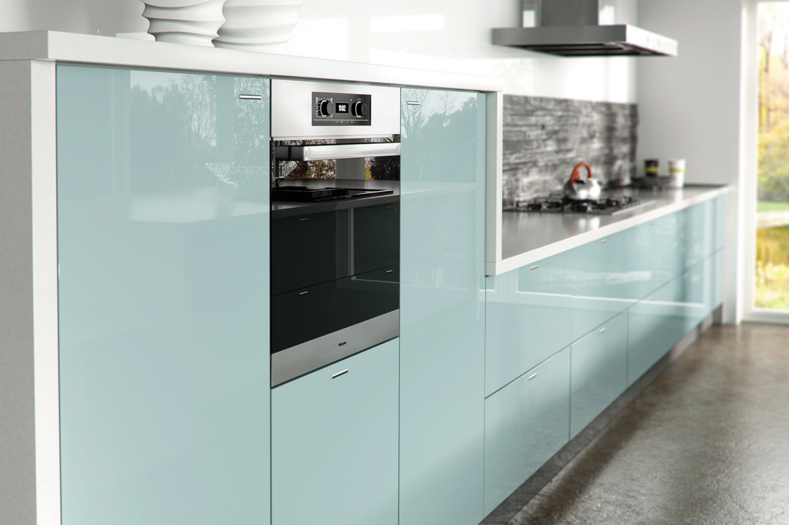 Stardust Kitchen Units And, Blue Gloss Kitchen Cabinet Doors