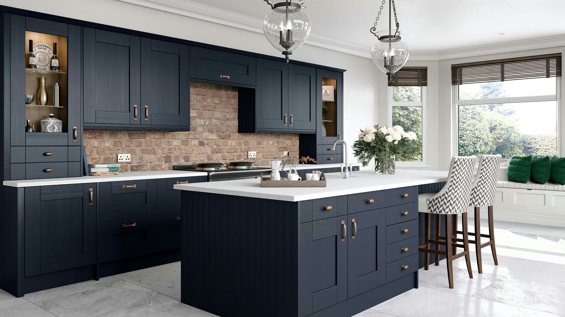 Luxury Shaker Midnight Blue kitchens offering a luxe, deep blue shade that echoes the sophistication of midnight