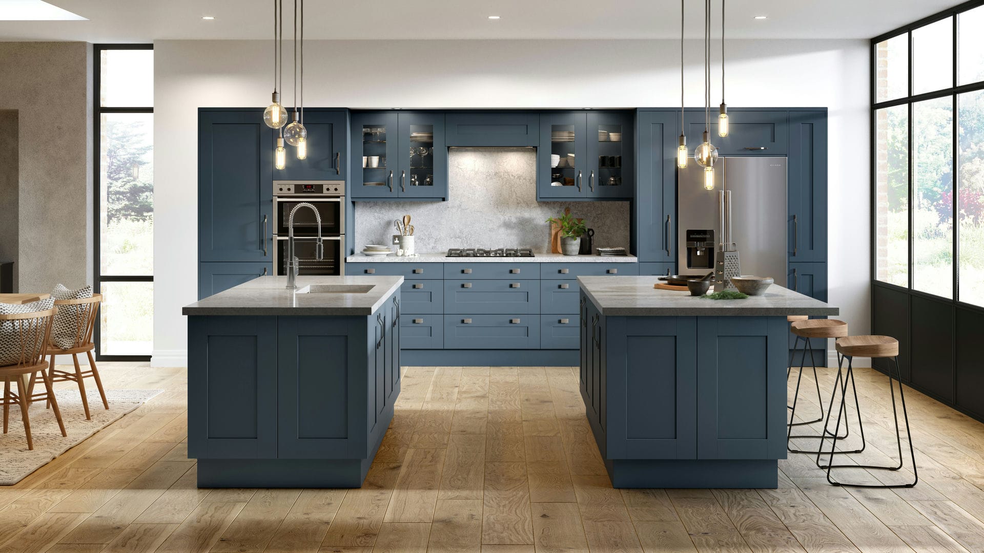 Luxury Shaker Ocean Blue kitchens combining timeless shaker style with the depth of the ocean's blue