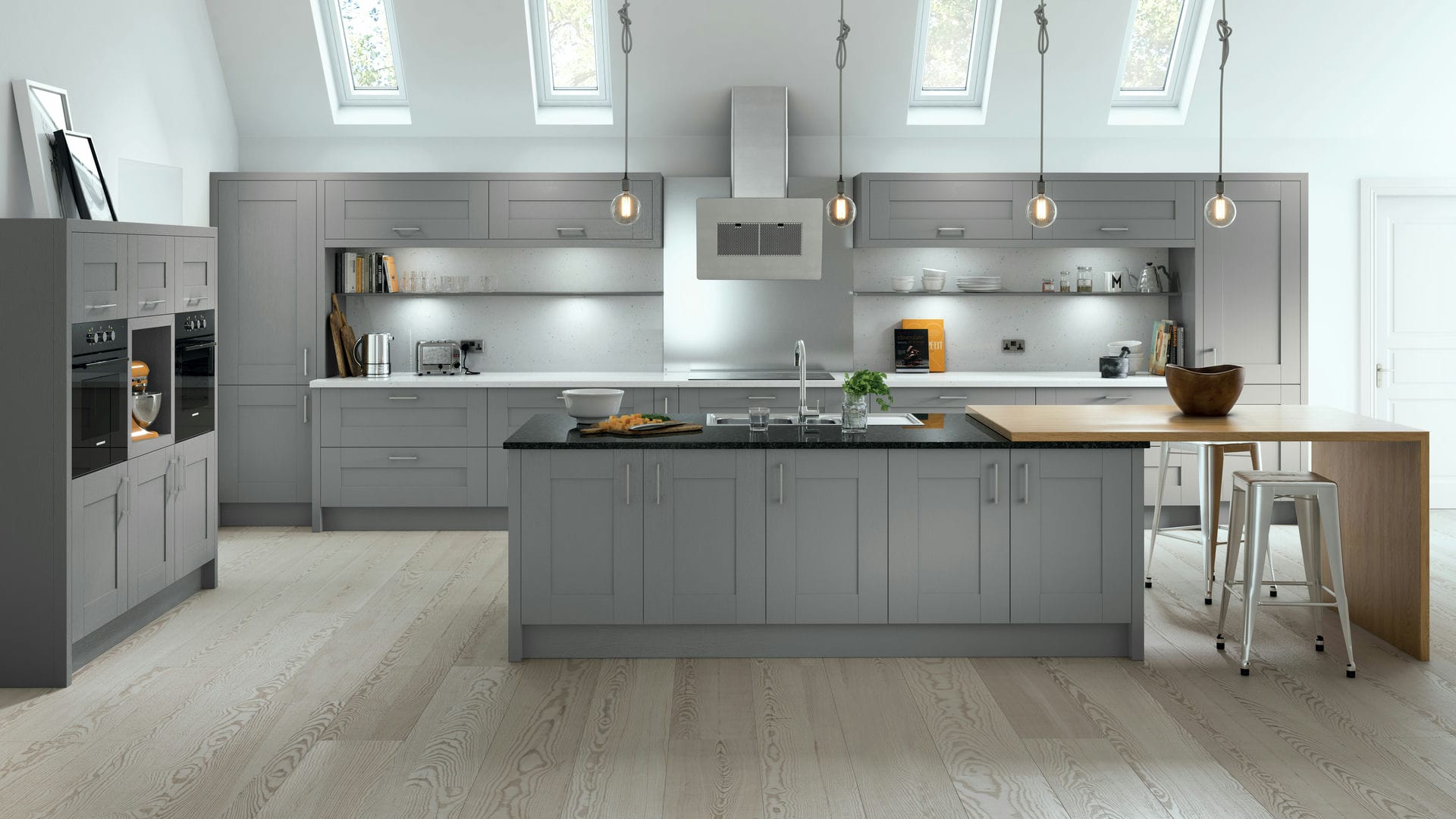 Luxury shaker dust grey kitchens combining the classic shaker look with a luxurious dust grey shade