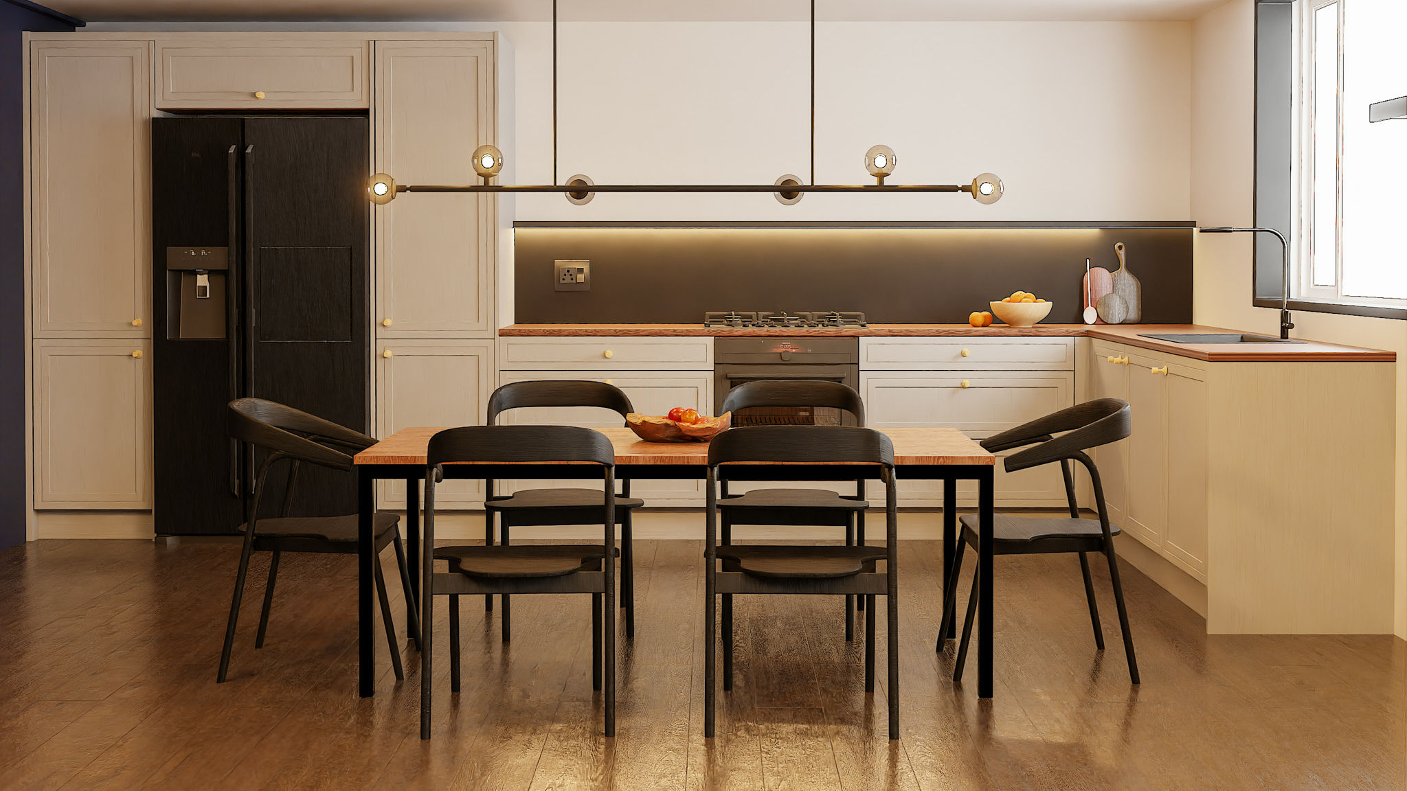 Mock inframe Arrington dust grey kitchens designed to mimic a custom inframe look in a versatile dark grey