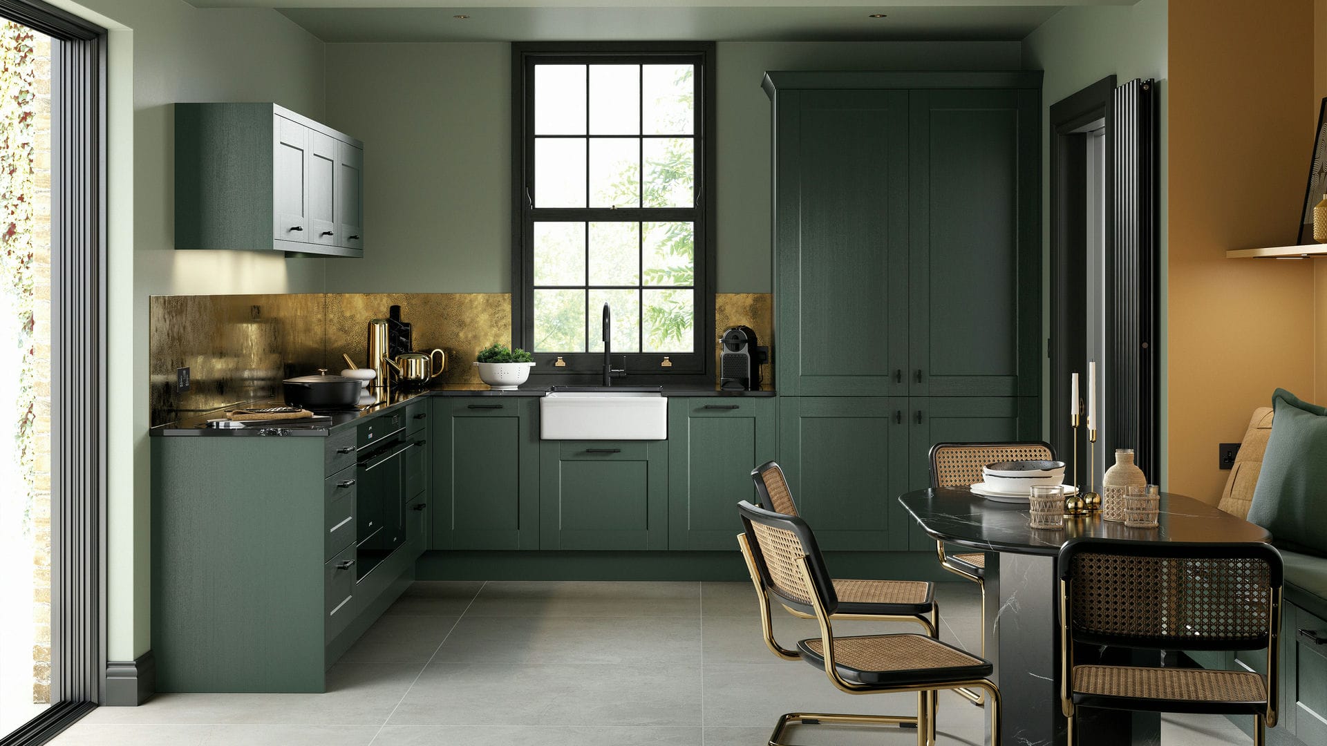 Modern Shaker Heritage Green kitchens updating the classic shaker style with a rich, heritage green shade