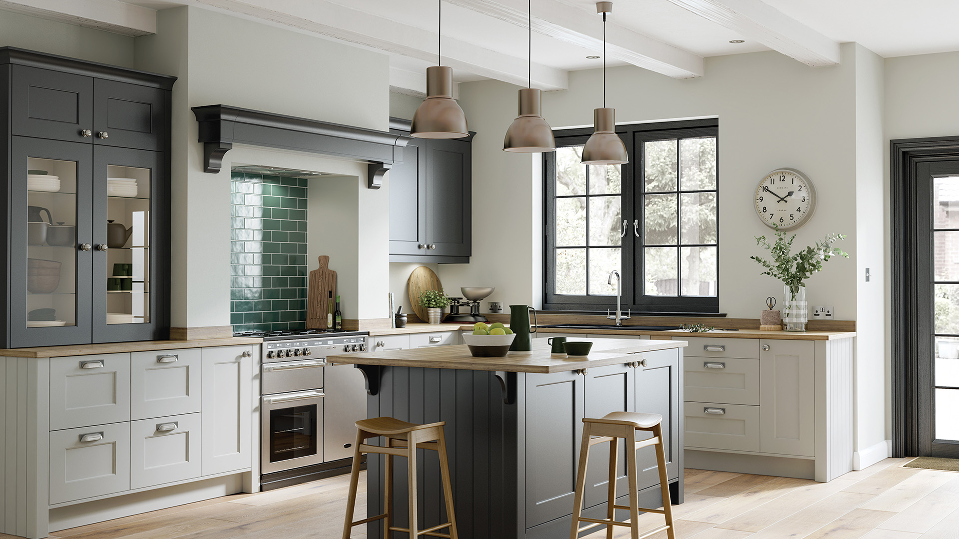 Florence graphite smooth shaker kitchens blending the simplicity of shaker style with the contemporary edge of graphite