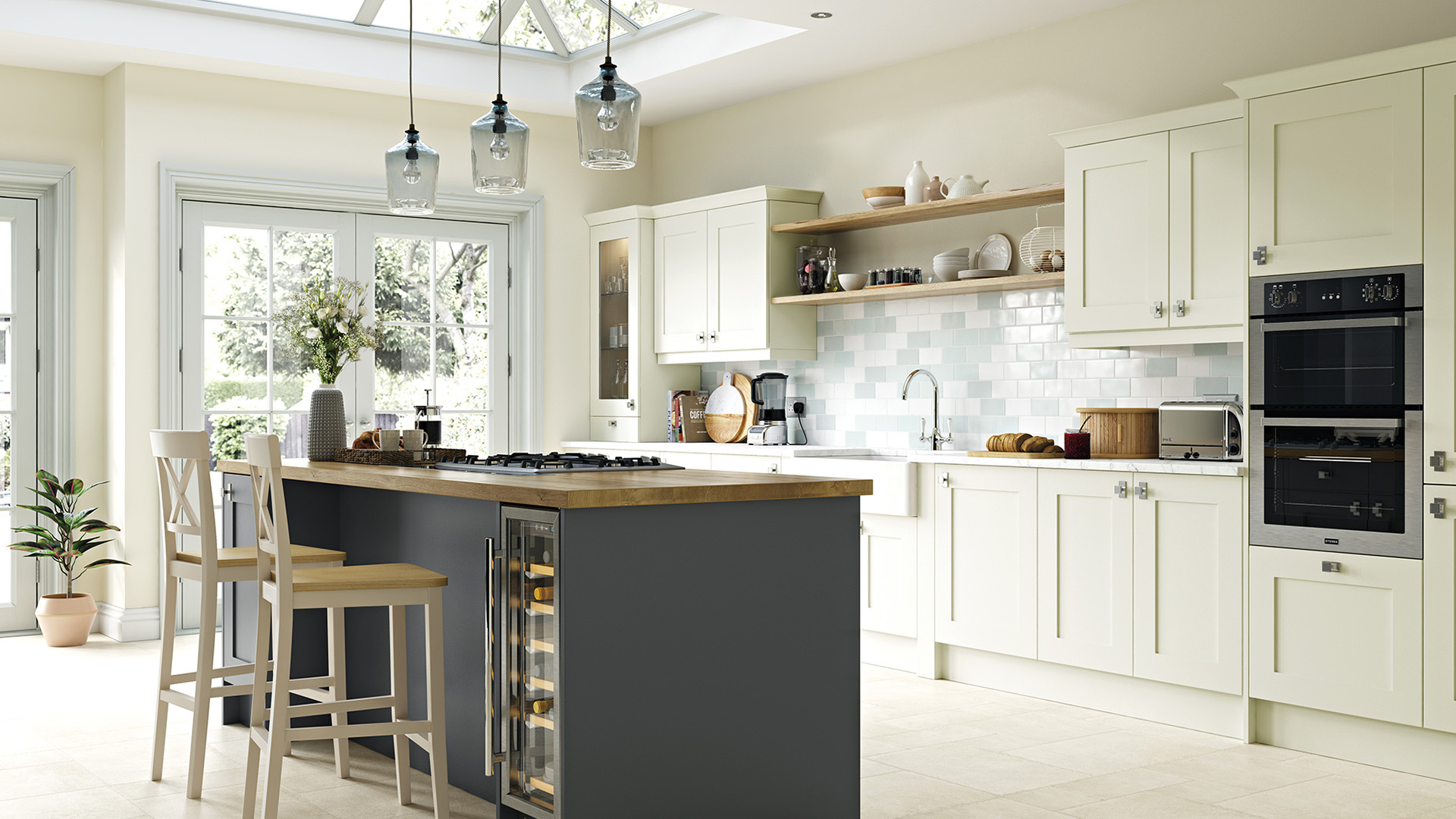 Georgia porcelain smooth shaker kitchens offering a harmonious mix of traditional design and modern materials