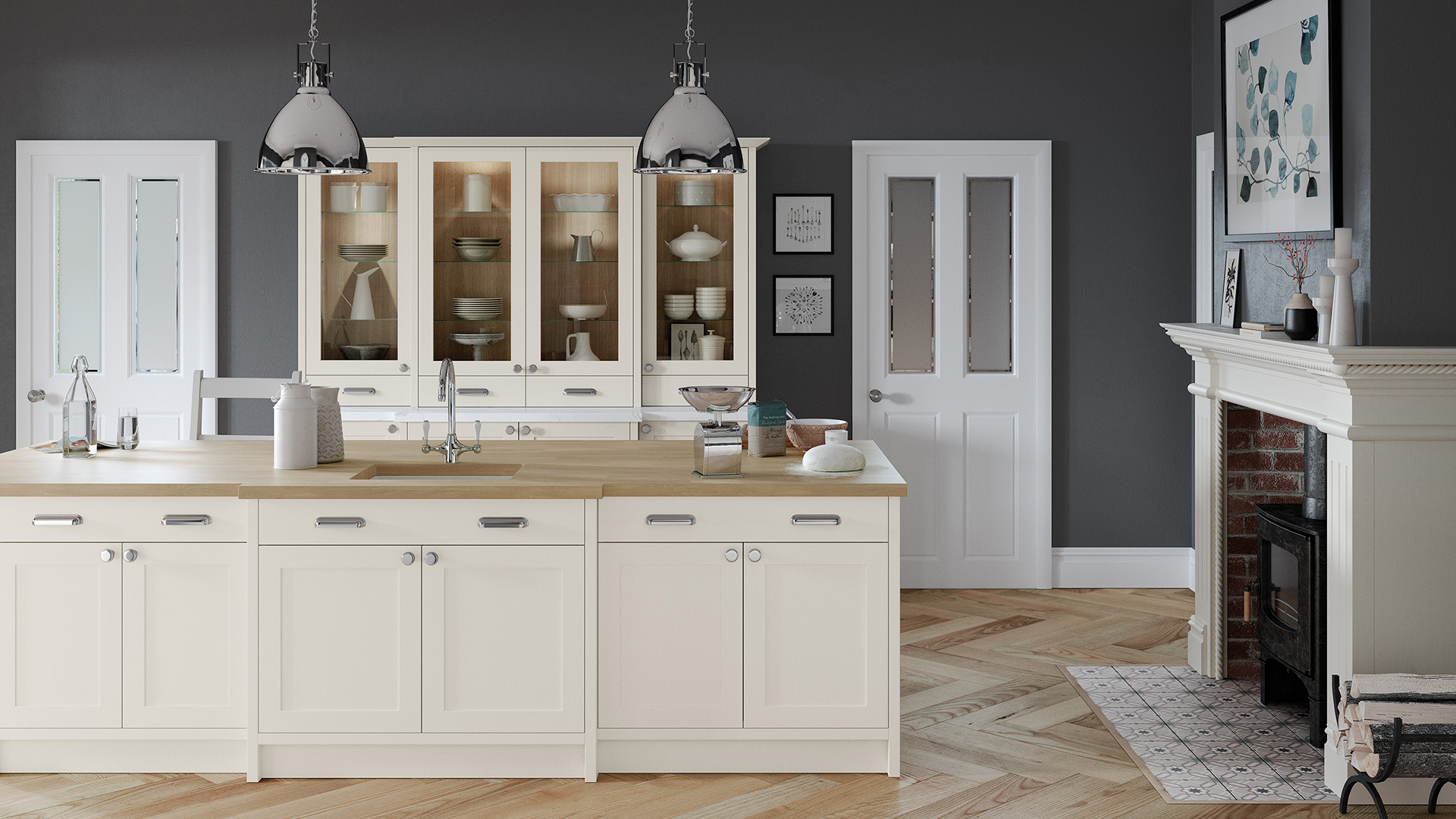 Aldana solid wood porcelain kitchens showcasing durable craftsmanship with a chic porcelain touch