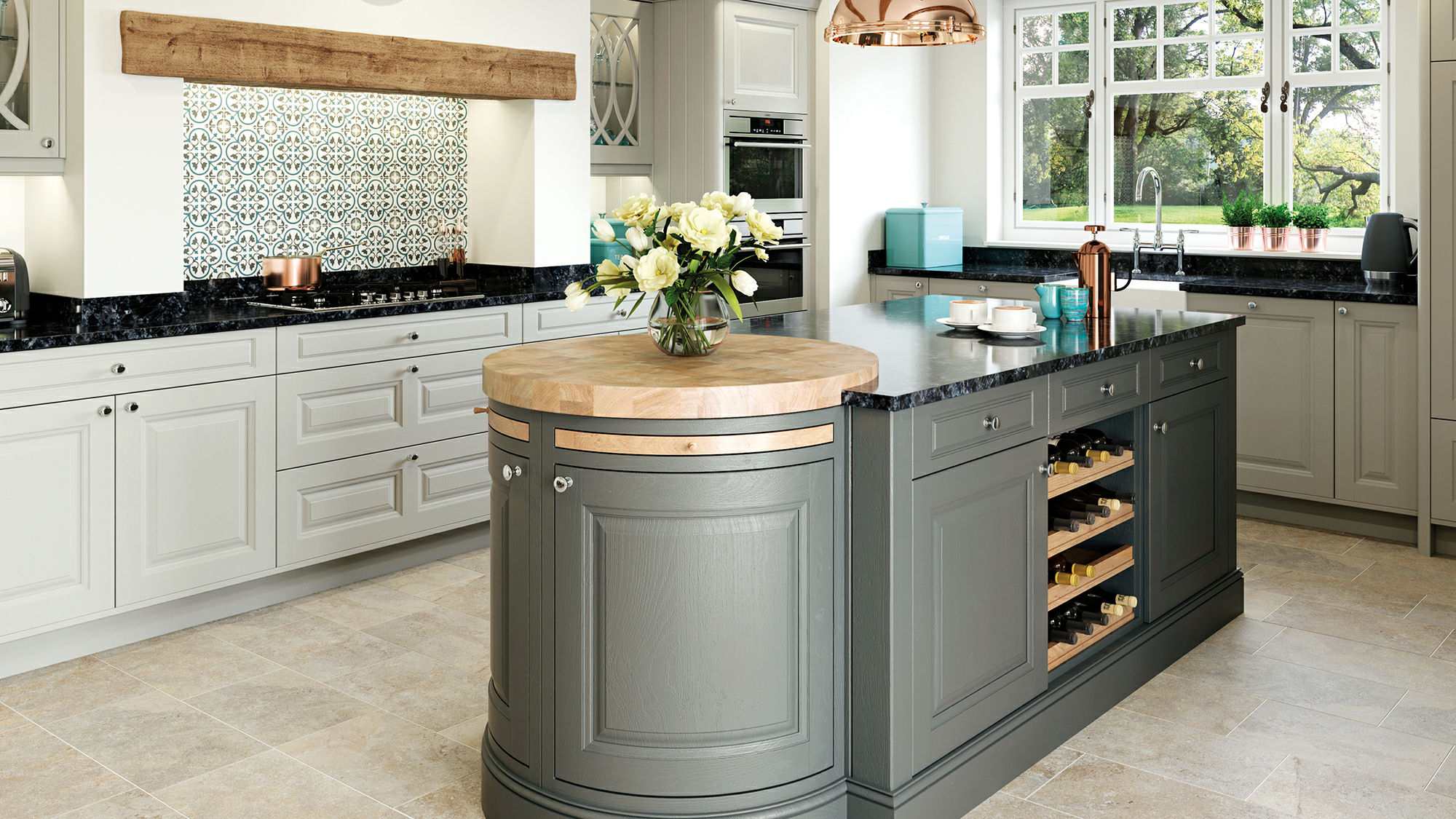 Jefferson solid wood dust grey kitchens featuring a classic design with a contemporary grey twist