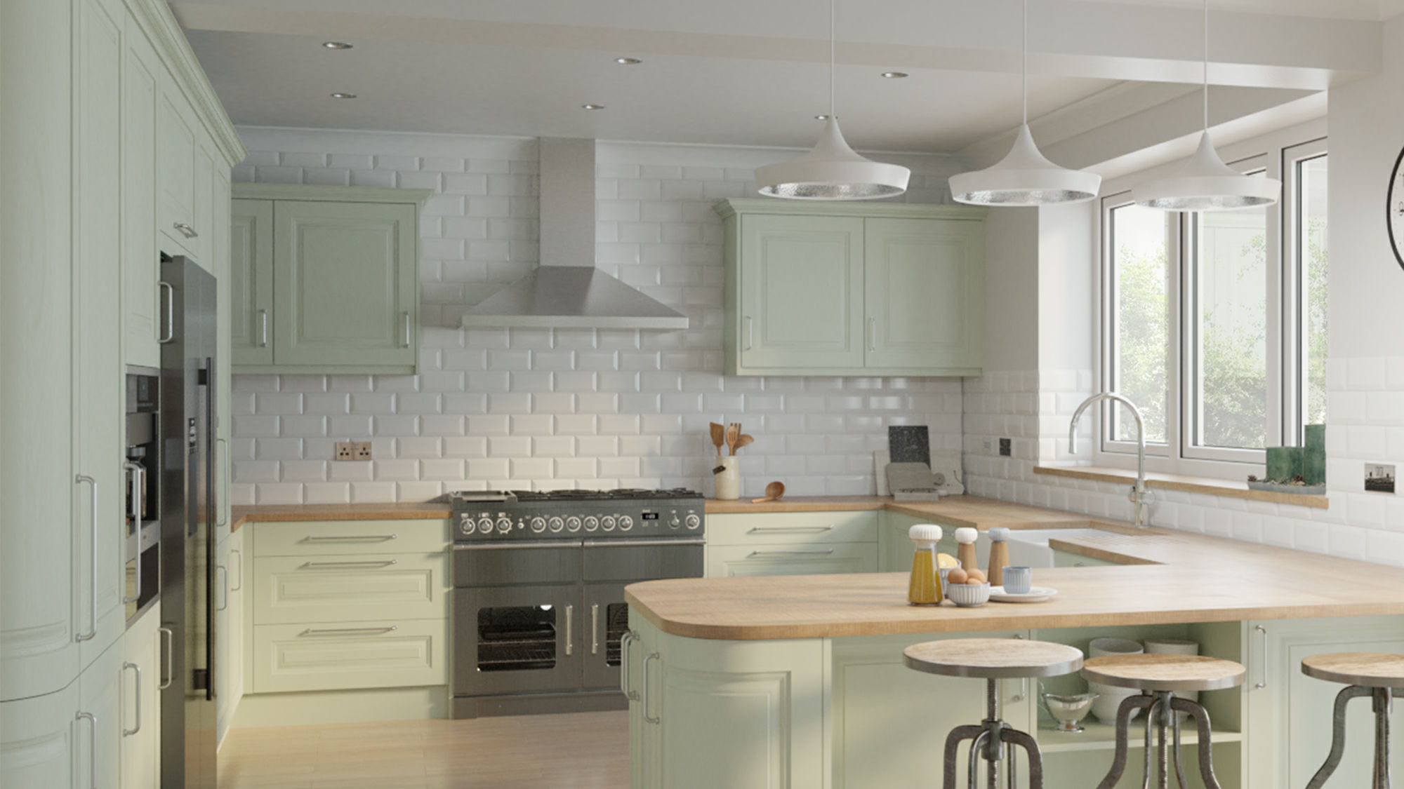 Jefferson Solid Wood Sage Green kitchens blending sturdy craftsmanship with the soft allure of sage green