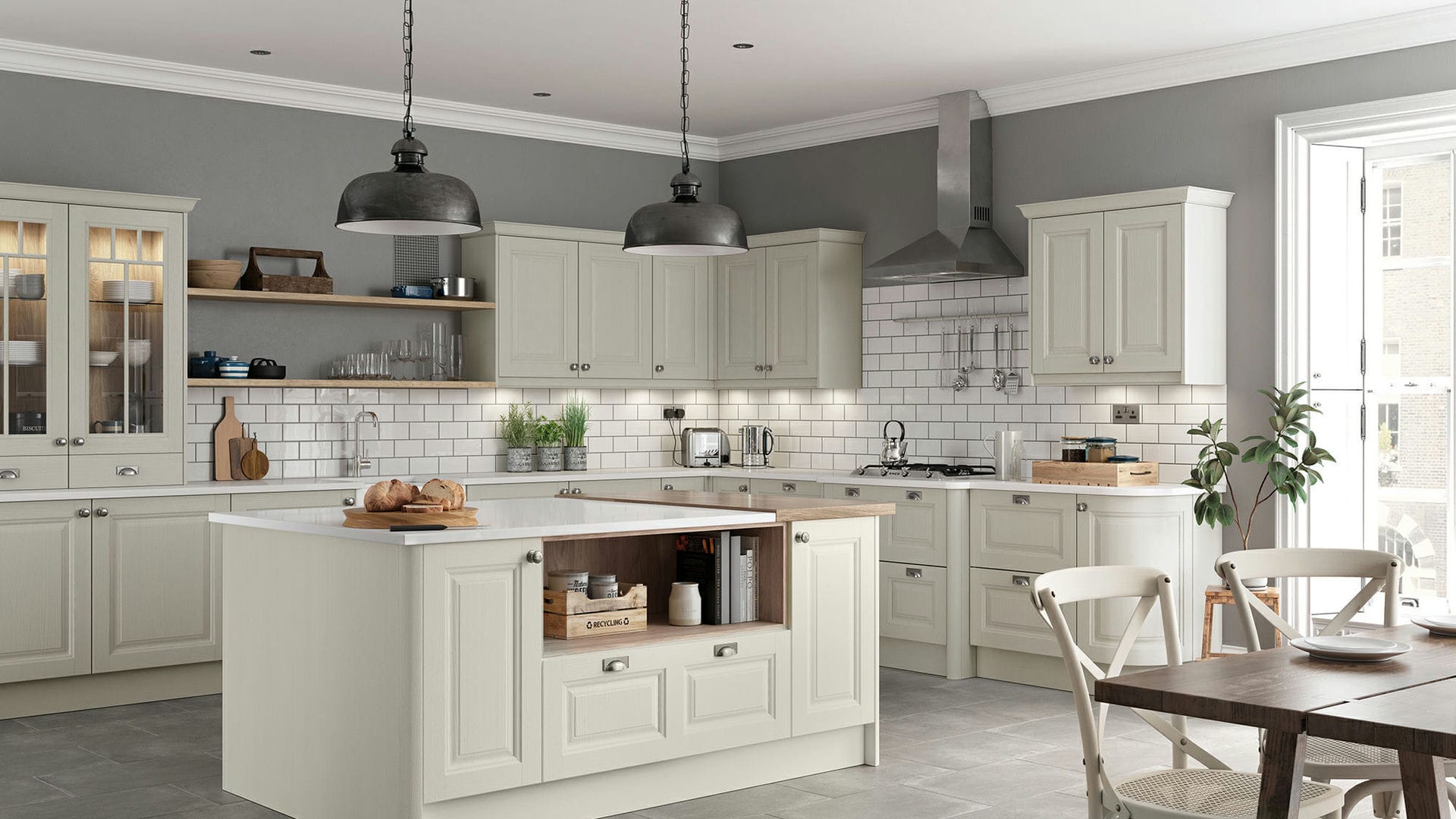 Jefferson solid wood stone kitchens combining strength and rustic charm with a natural stone appearance