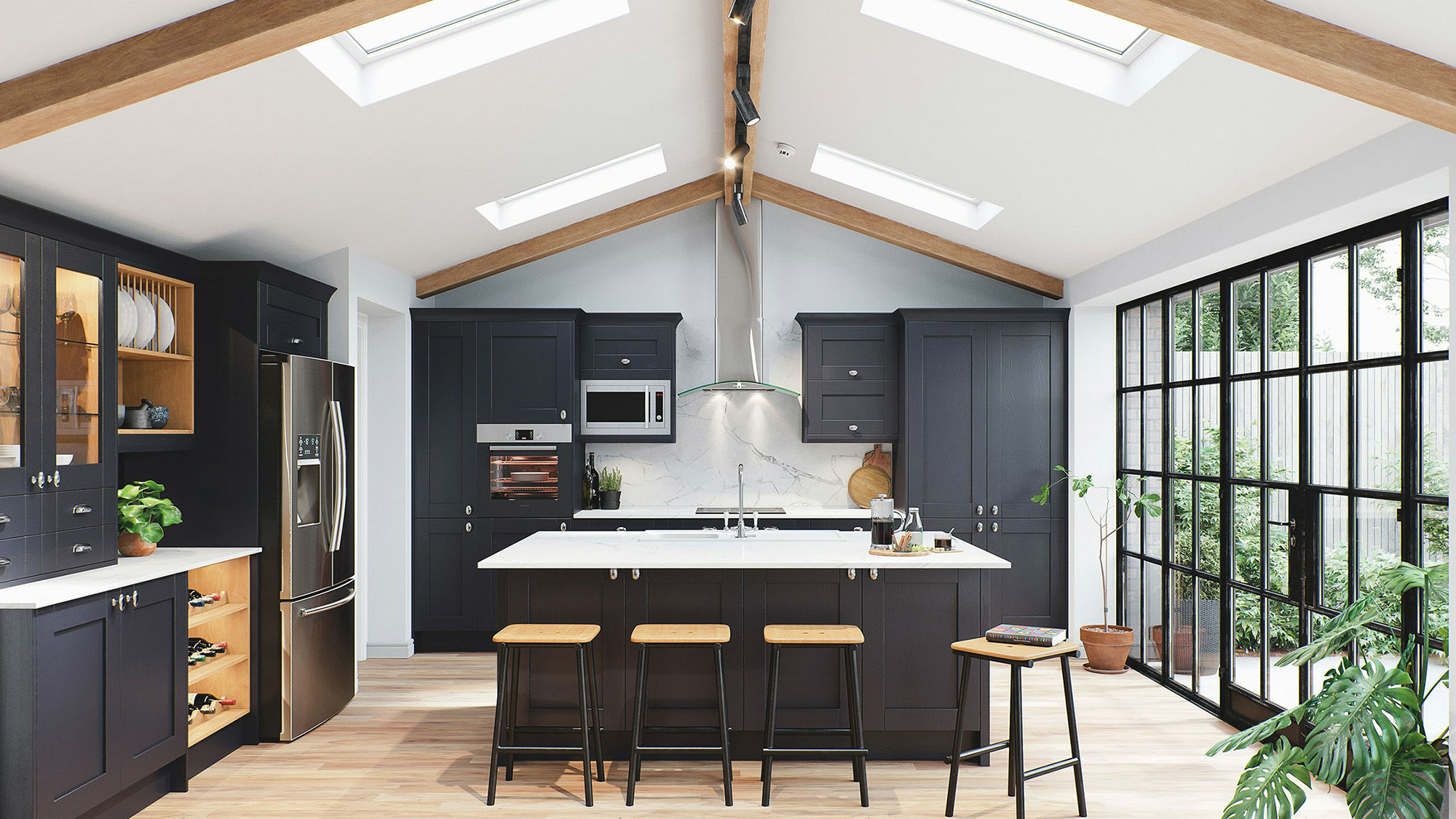 Madison Solid Wood Indigo kitchens providing solid construction in a striking indigo blue, merging durability with style