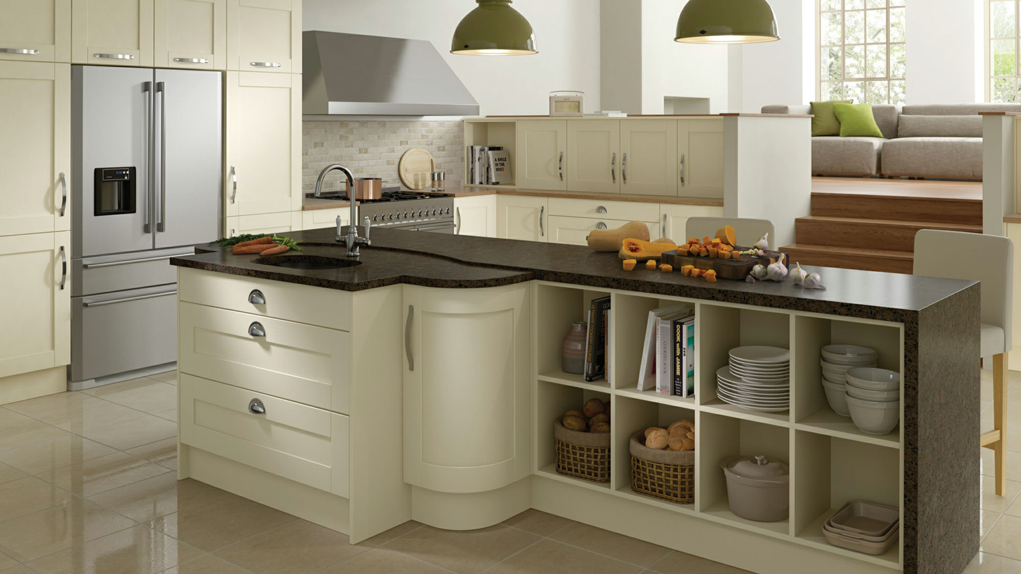 Elegant Madison solid wood ivory kitchen with a durable build and classic design, perfect for a refined home
