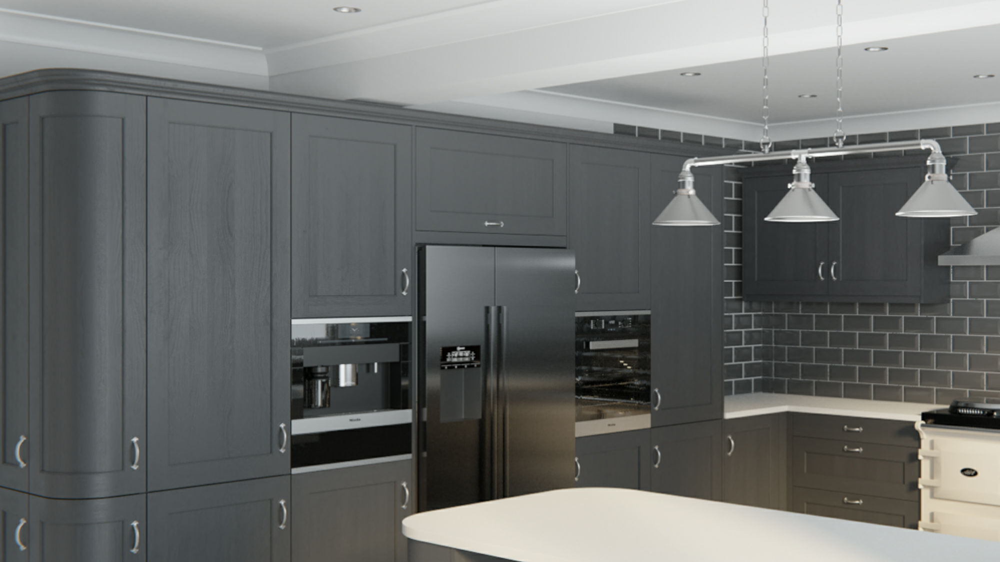 Wakefield solid wood graphite kitchens highlighting artisanal workmanship in a striking graphite finish