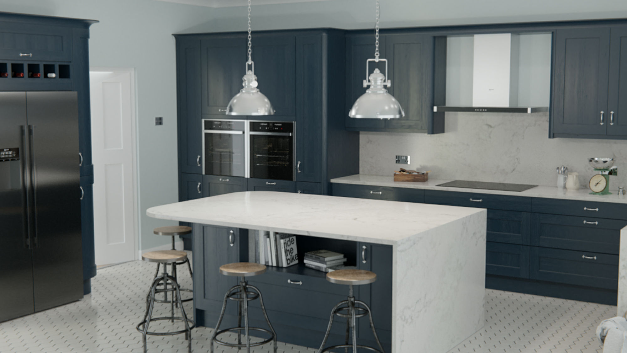 Wakefield Solid Wood Marine kitchens highlighting quality craftsmanship in a timeless marine hue