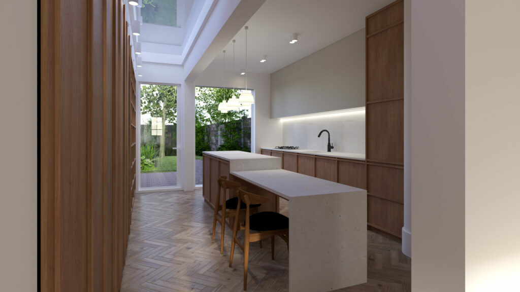 narrow kitchen extension