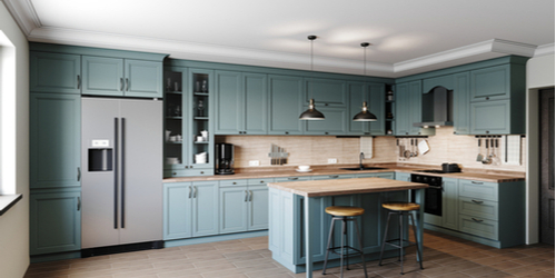 Green painted kitchens