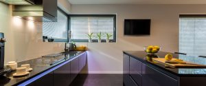 Dark painted kitchen