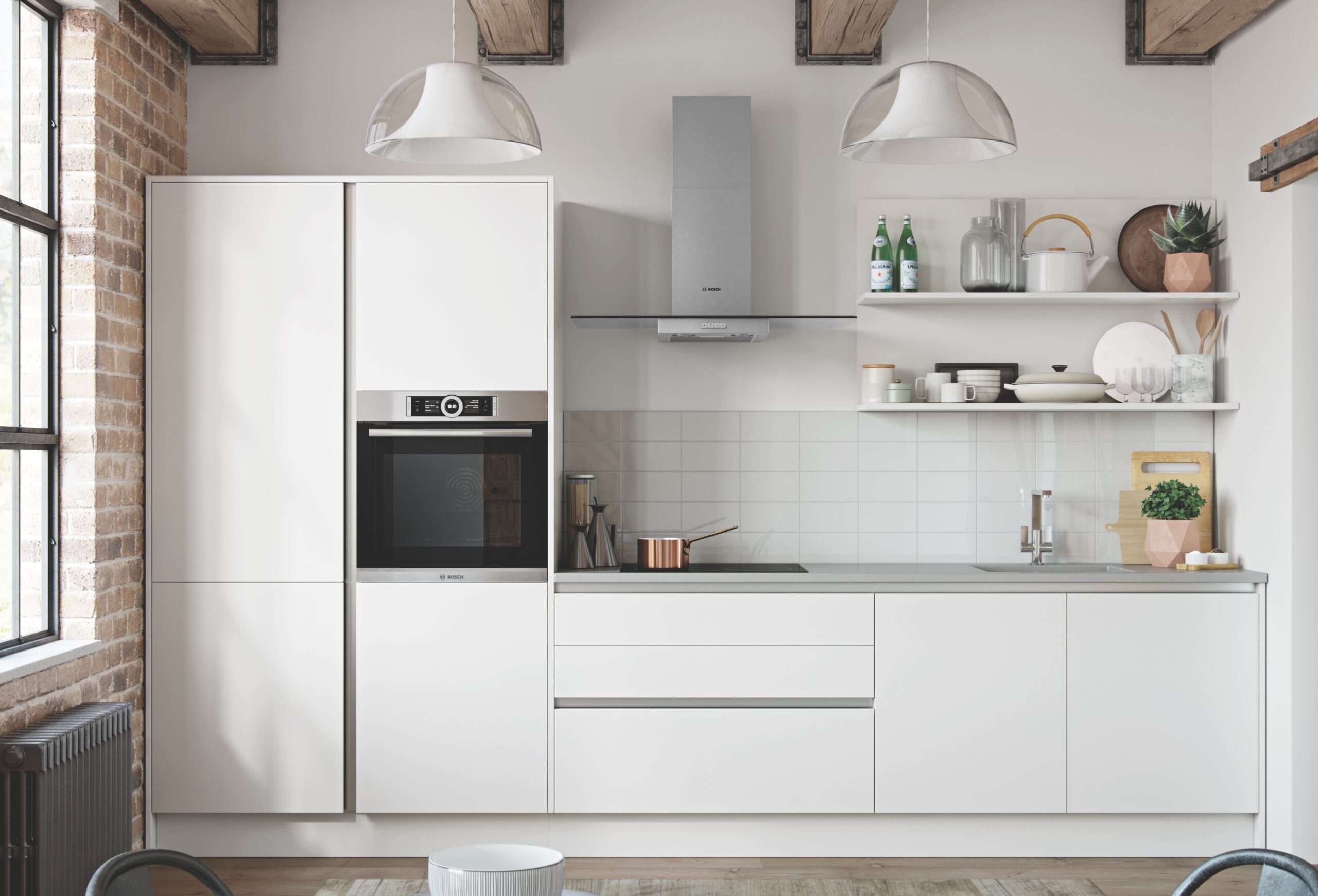 contemporary white kitchen