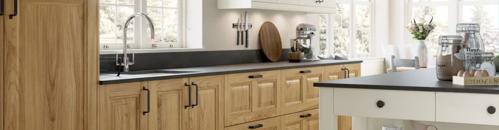 solid wood kitchen with oak kitchen cabinets