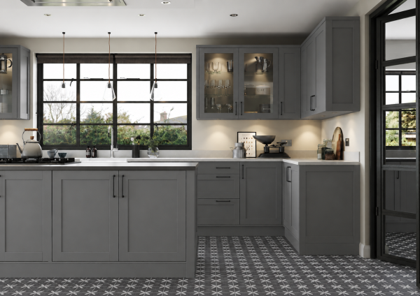 Aldana Grey Solid Wood Painted Kitchen Doors