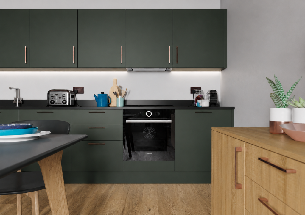 Kombu Green Matt Acrylic Kitchen Units