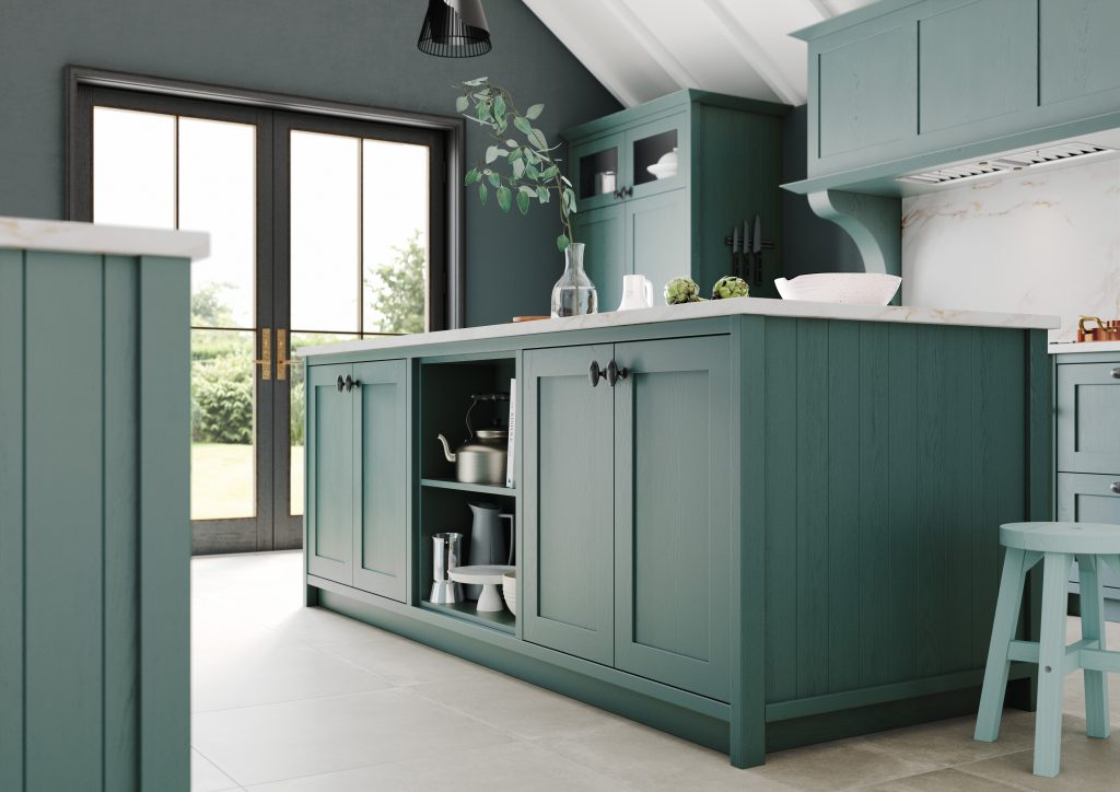 Solid Wood Aldana Viridian Kitchen Units