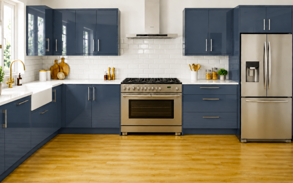 Baltic Blue Gloss Acrylic Kitchen Units