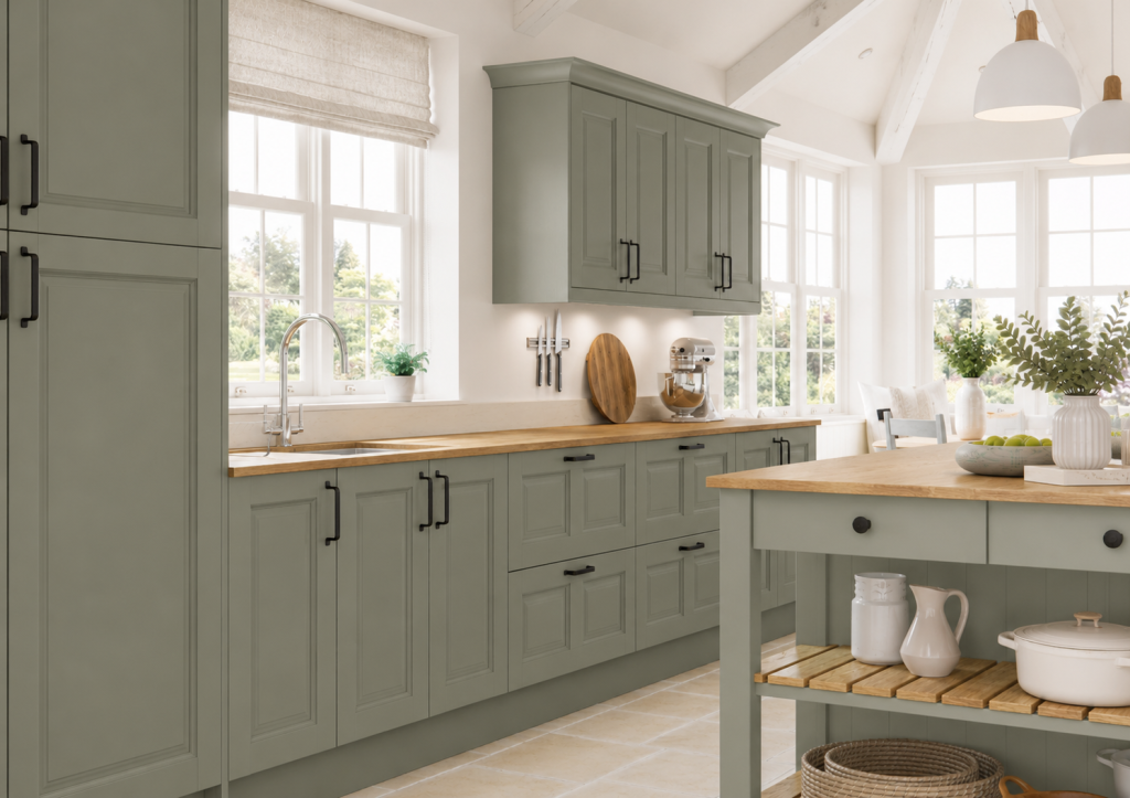 Jefferson Sage Green Solid Wood Kitchen Units