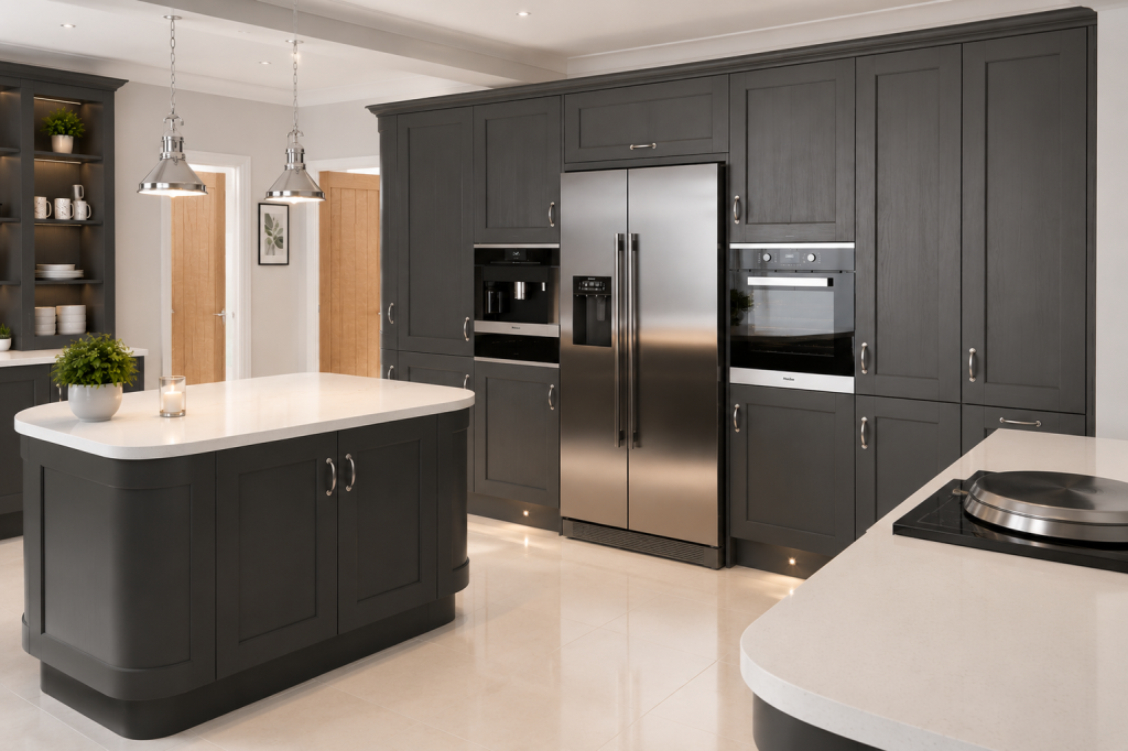 Solid Wood Wakefield Graphite Painted Kitchen Units