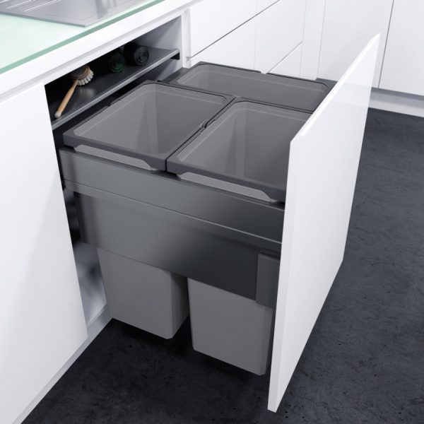 600 Lava Pull Out Waste Bin - 3 Compartment