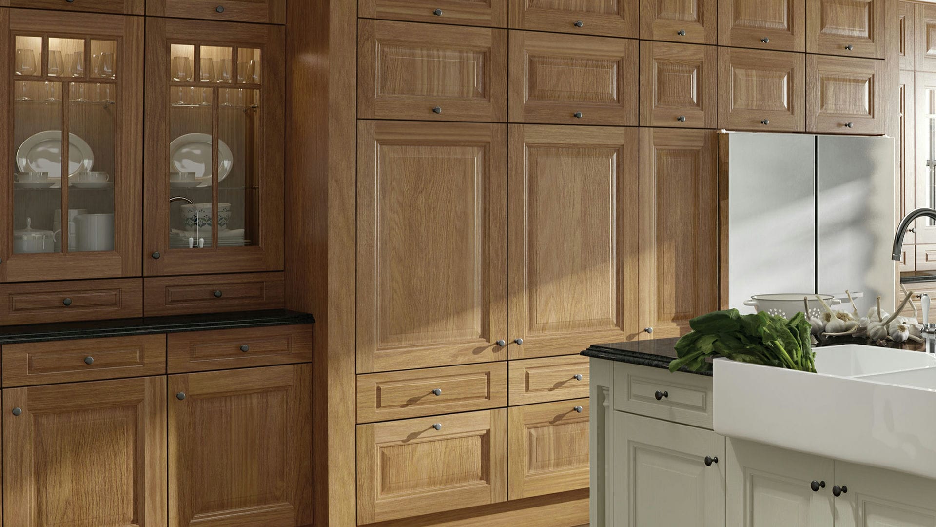 Oak Kitchens part of beige kitchen range