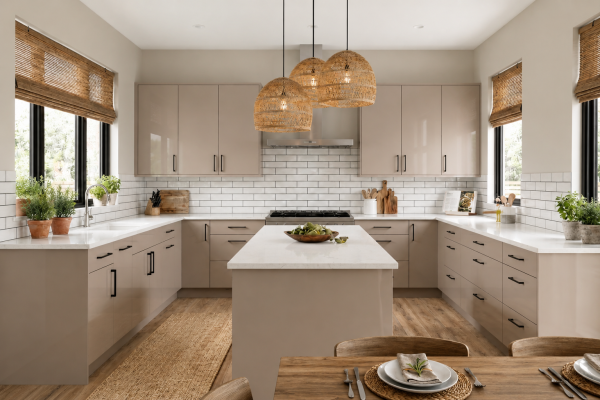 Champagne Gloss Acrylic Kitchen Units