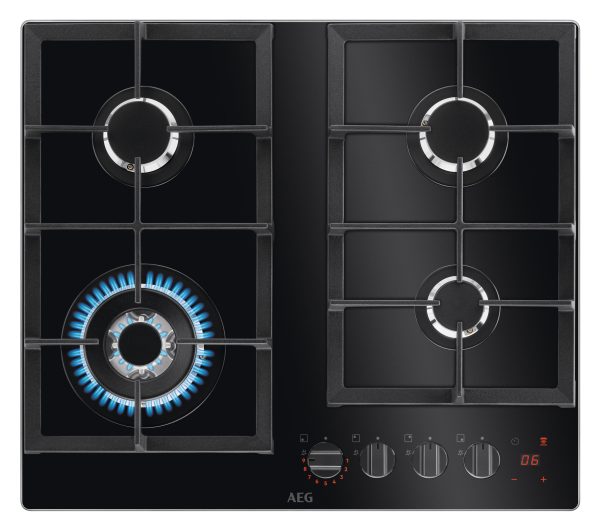 AEG HKB64450NB 60cm Flamelight Gas on glass hob