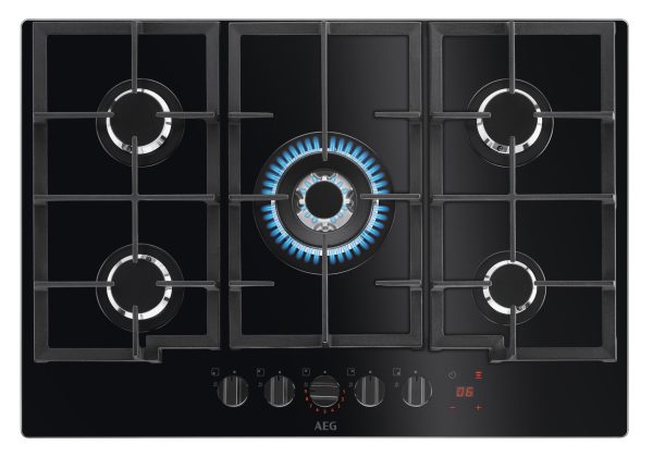 AEG HKB75450NB 75cm Flamelight Gas On Glass Hob