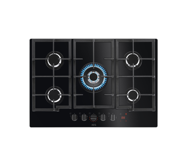AEG HKB75450NB 75cm Flamelight Gas On Glass Hob