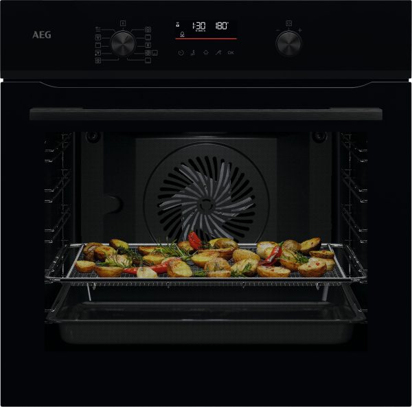 AEG NBS6P53PAB Gloss Black SenseCook Pyrolytic Oven Rotary Controls