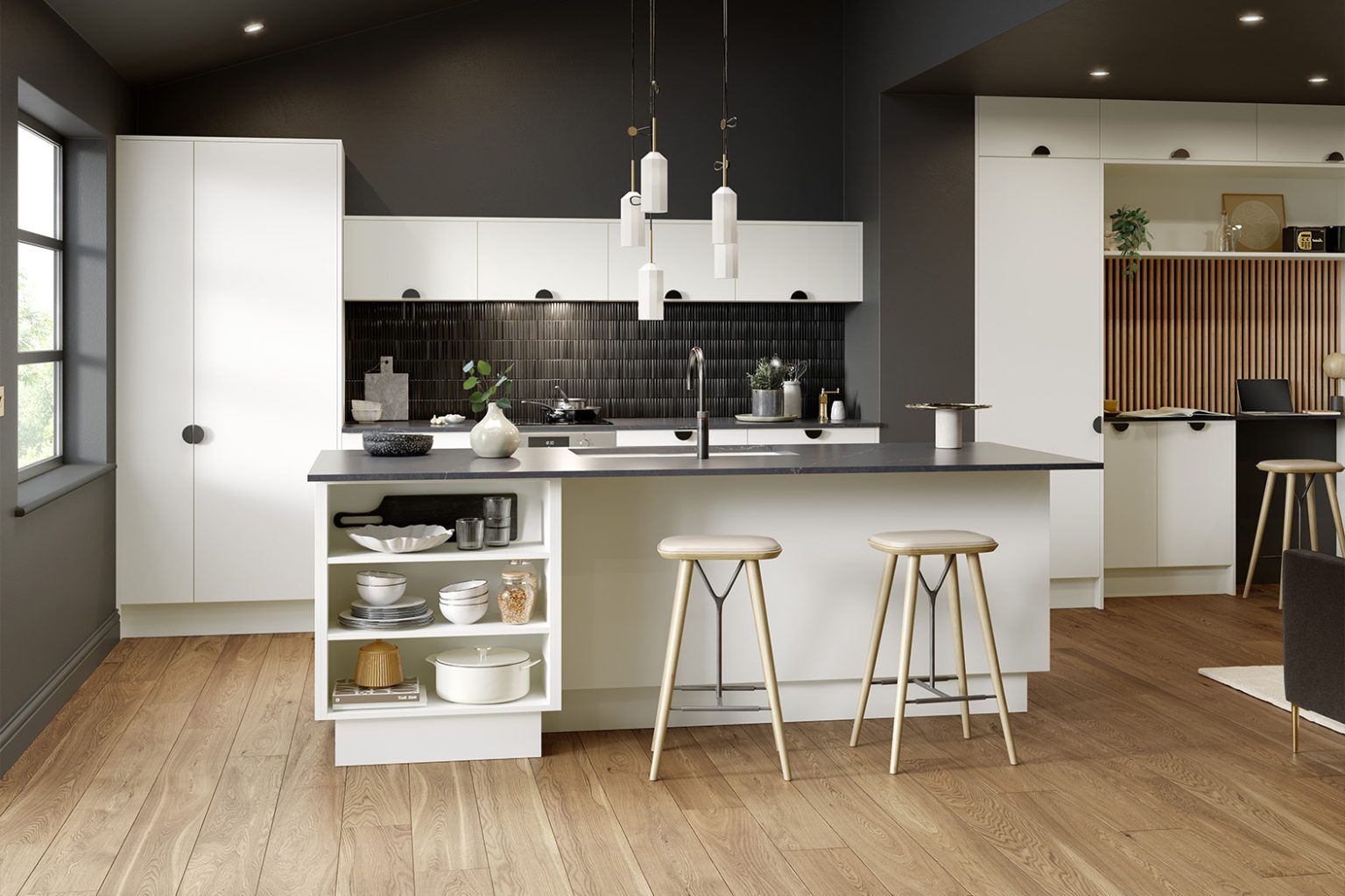 Matt Acrylic White Kitchen Units - Kitchen Warehouse