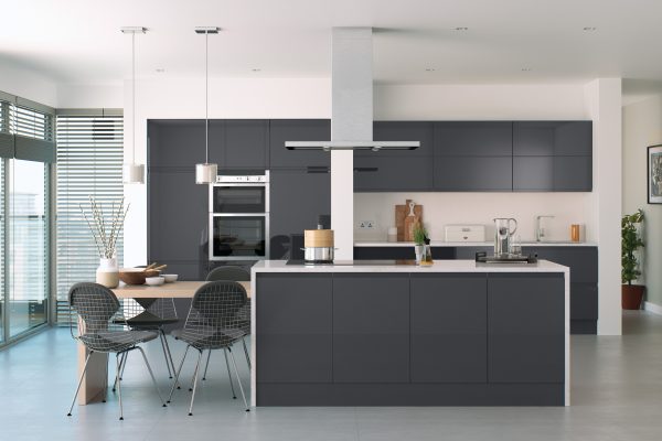 Anthracite Handleless High Gloss Kitchen Units