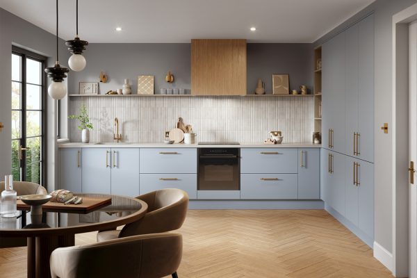 Denim Blue Matt Acrylic Kitchen Units