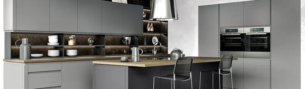 Handleless J Groove Matt Dust Grey Kitchen Doors