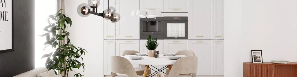 Mock Inframe Solid Wood Light Grey Kitchen Doors