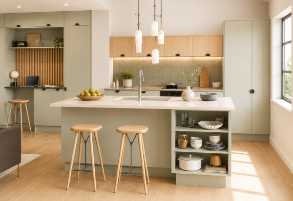 Pistachio Matt Acrylic Kitchen Units