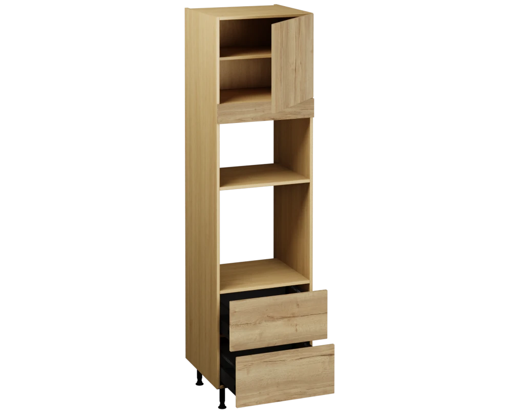 Single Oven Microwave with Drawers (2150 x 600)