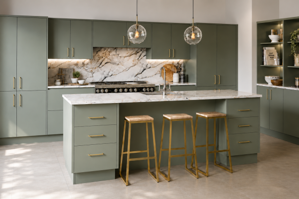 Sage Green Matt Acrylic Kitchen Units