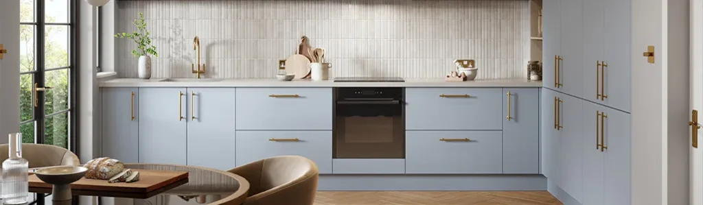 Denim Blue Matt Acrylic Kitchen Units