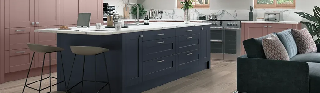 Painted Madison Slate Blue Kitchen Units