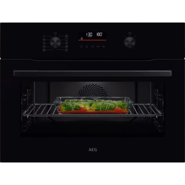 AEG OK6NK40K 6000 Gloss Black CombiQuick Microwave and Built-in Oven
