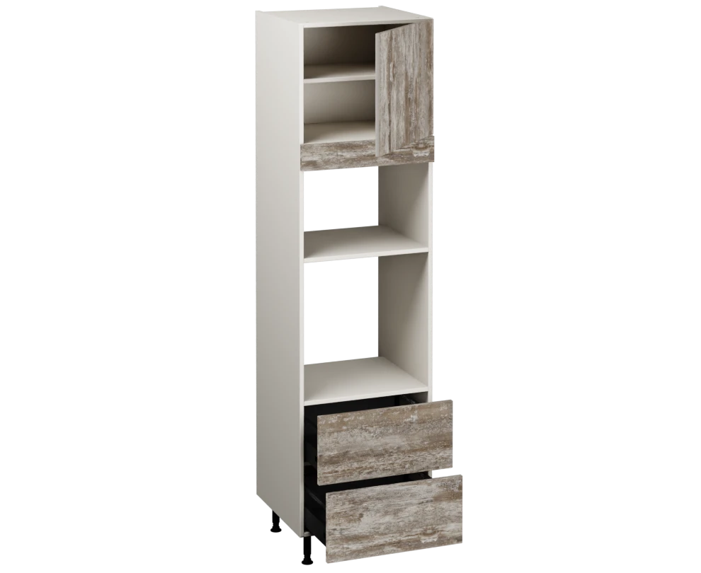 Single Oven Microwave with Drawers (2150 x 600)