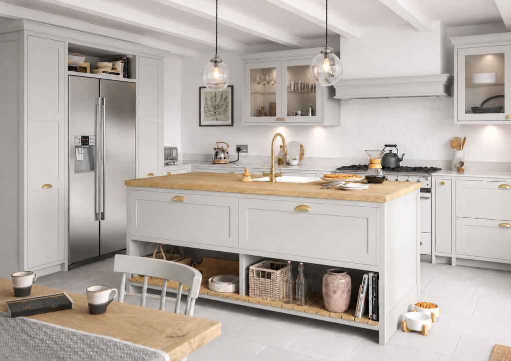 Light Grey Clifden Smooth Shaker Kitchen Units