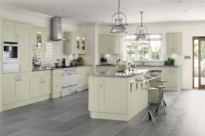 Sage green kitchen
