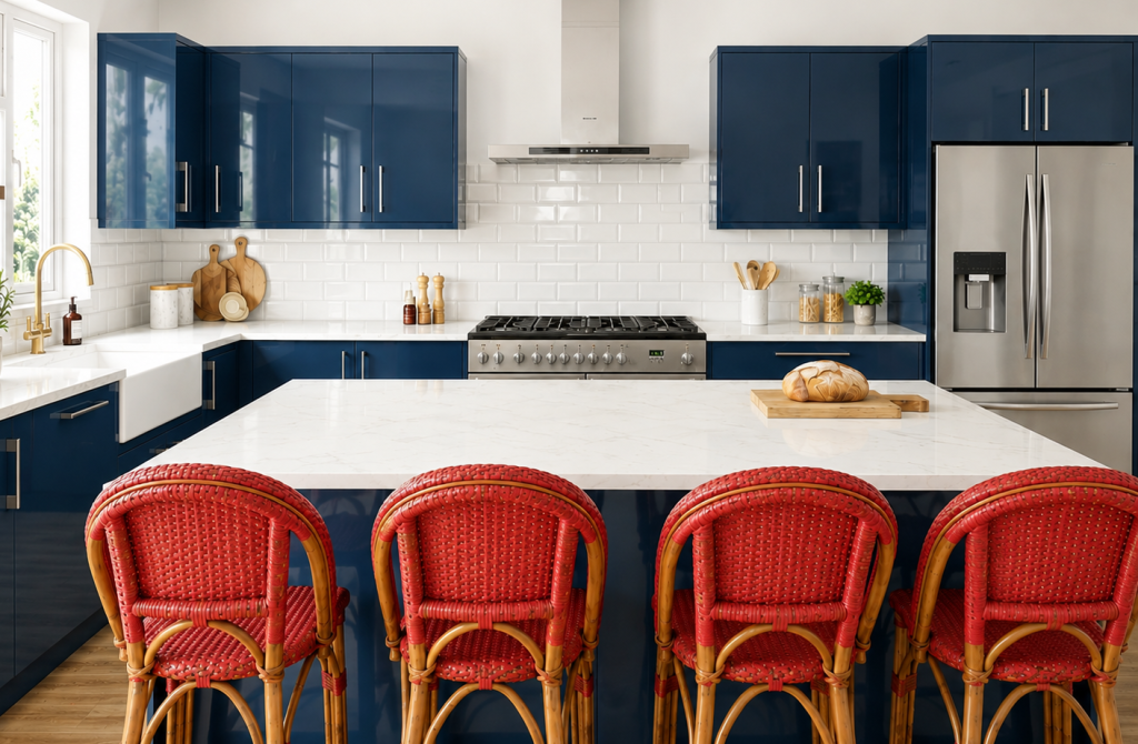 Baltic Blue Gloss Acrylic Replacement Kitchen Doors
